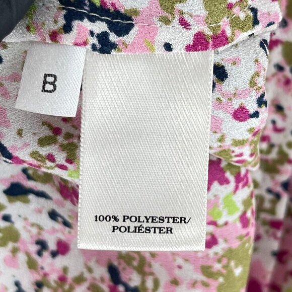 Ann Taylor Pink Floral Print Button-Up Shirt Womens Long Sleeve Collared Size 0 - Picture 9 of 13